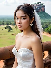 Sigiriya's golden light illuminates the 20 year old Mongolian girl